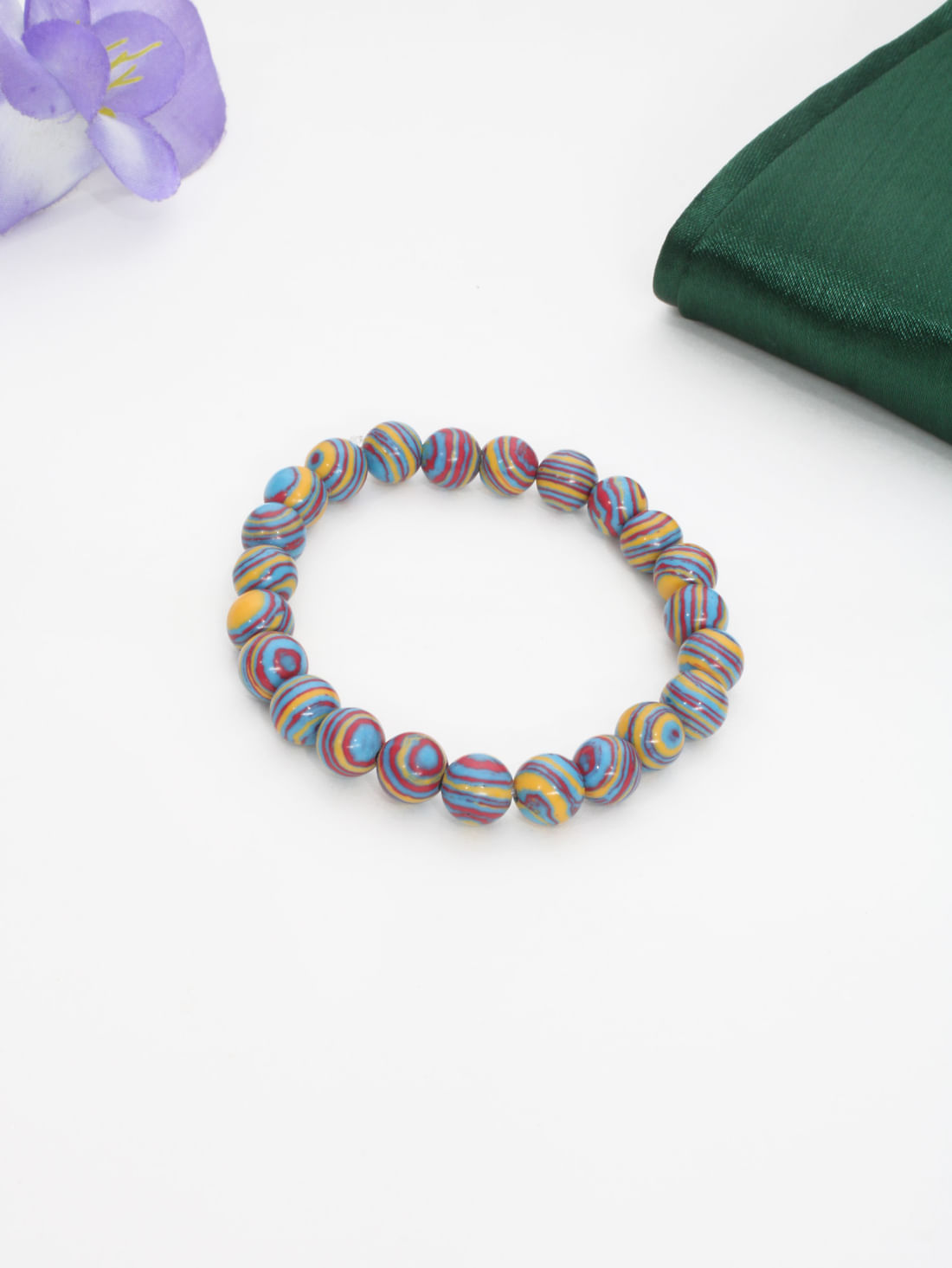 Multicolor Malachite (Manmade) Healing Crystal Bracelet(8Mm)